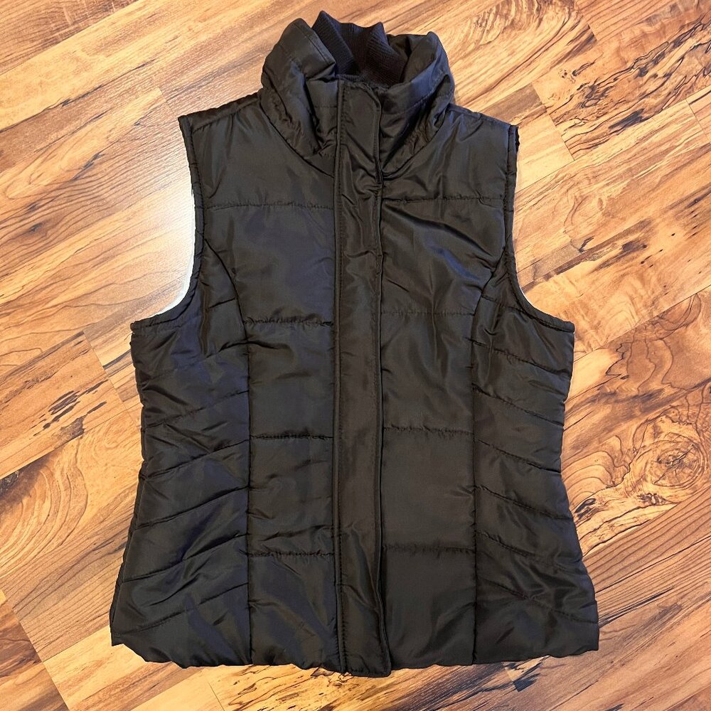 Womens Outer Edge Brown Puffer Vest Size L